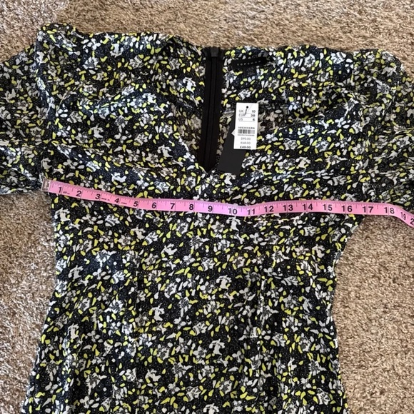 NWT Topshop IDOL Long Sleeve Micro Floral Print High Low Slit Midi Dress 
Size 6 - Picture 11 of 12